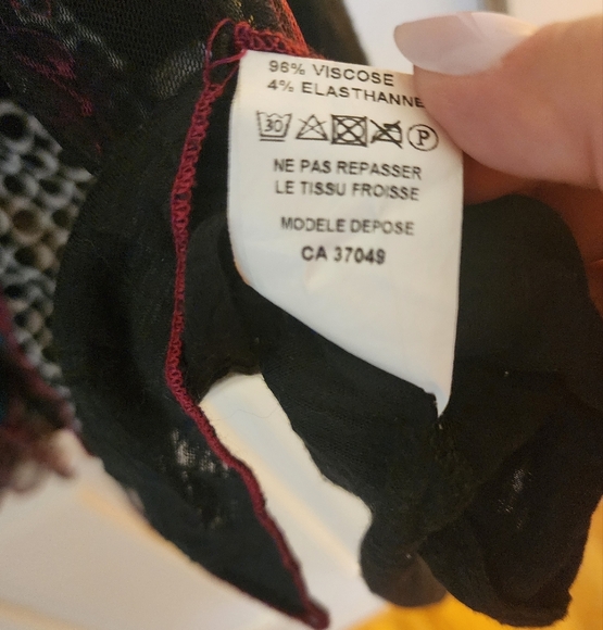 Me Paris Tunic Top Mesh Floral 3/4 Sleeve Artsy Avante Garde French Size 5 Boho - Picture 9 of 12